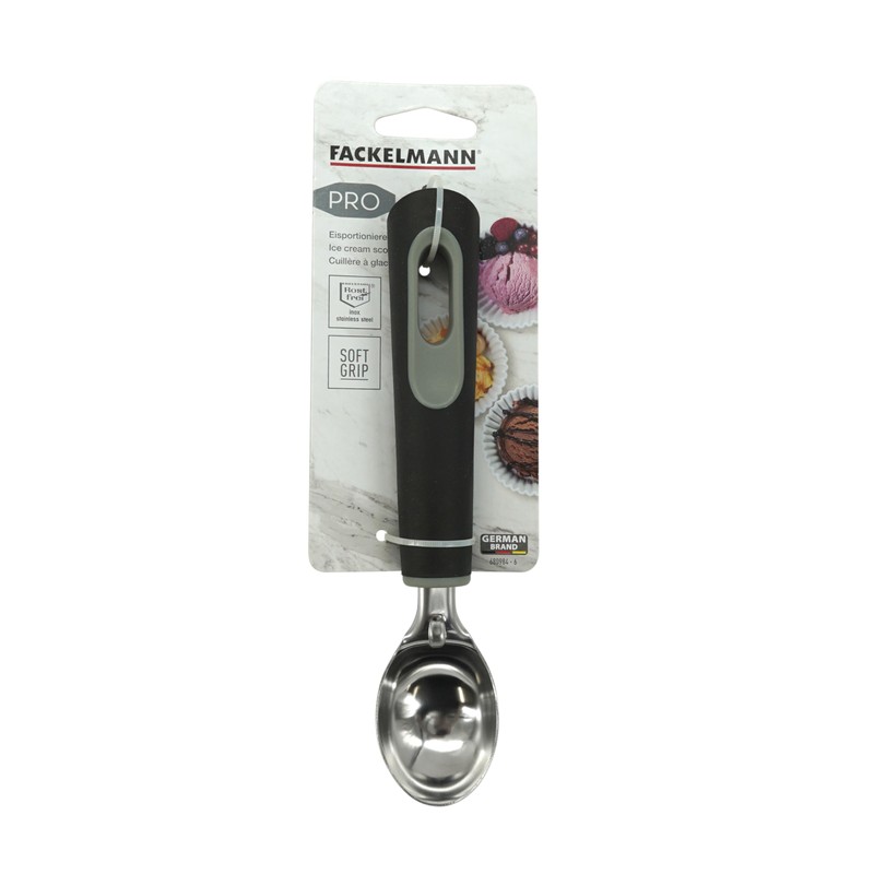 FACKELMANN PRO Ice Cream Scoop, Multi-Functional Gelato Sorbet Spoon &