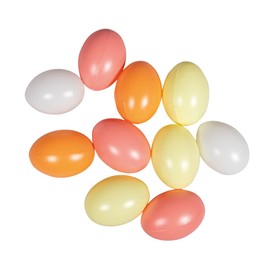 Rayher Plastic eggs, 6 cm, apricot/yellow, 4 assorted colours, pack of 10, Easter eggs, colourful eggs, plastic eggs, for painting and hanging, 3906080