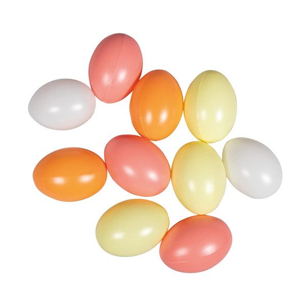 Rayher Plastic eggs, 6 cm, apricot/yellow, 4 assorted colours, pack
