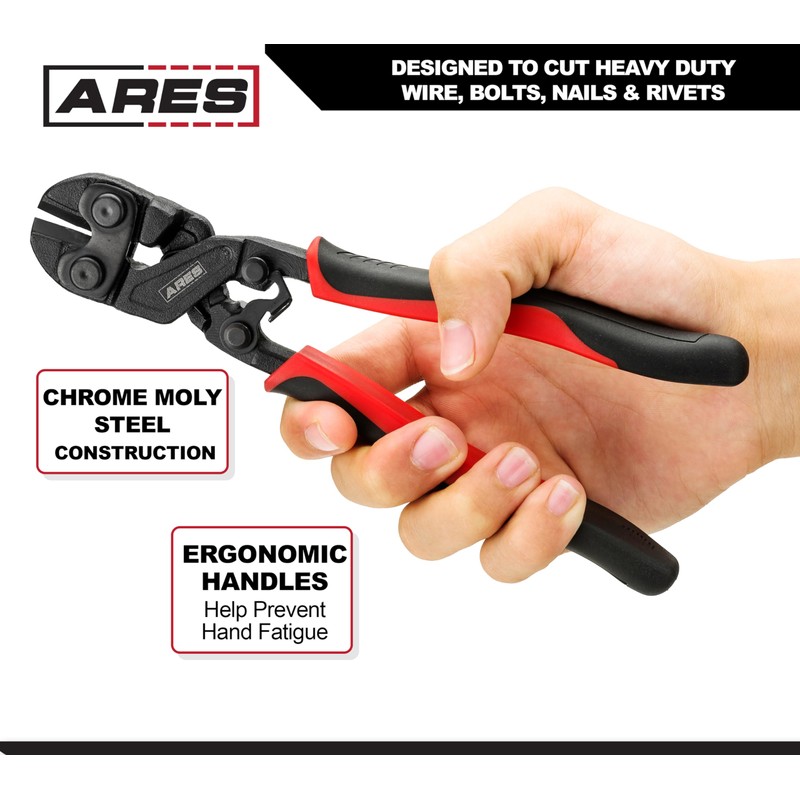 ARES 70664-8-Inch Mini Bolt Cutter - Chrome Moly Steel Construction