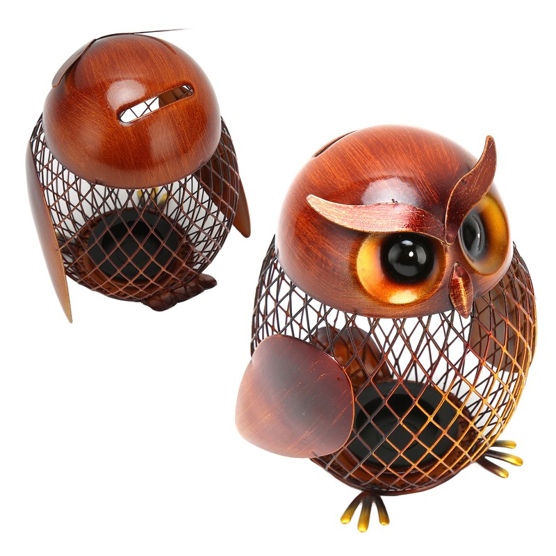 Owl Piggy Bank Owl Shaped Metal Coin Box Handwork Crafting