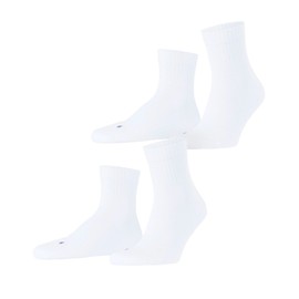 FALKE Unisex Run Socks Quick-Drying Breathable Sustainable Cotton Lightweight Padding Casual Socks Reinforced Sporty Everyday for Sneakers with Plush Sole Multipack 2 Pairs, White 2000