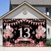 Yontree Happy 13th Birthday Banner 180 * 110cm Black Rose