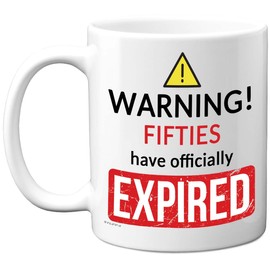 60th Birthday Gifts for Women Men - Fifties Have Expired - Rude Novelty Gag Joke Funny Mugs for 60th Birthday Present, 11oz Premium Ceramic Coffee Mugs