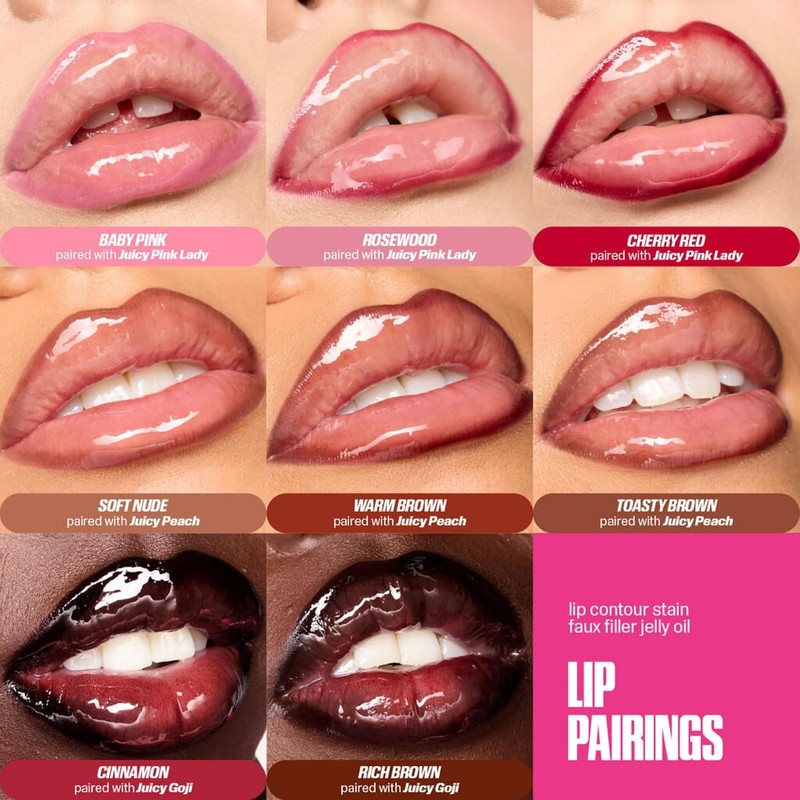 Huda Aceite labial en gel con efecto relleno falso -