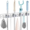 OUTNILI White Mop Broom Holder Wall Mount with 4 Slots