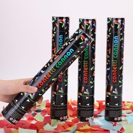 HOVCEH Pack of 4 Confetti Cannons, Biodegradable, Party Popper, Wedding Confetti Cannon, 5-8 m Effect Height, Confetti Cannon for Wedding, Party, Birthday, Baby Shower, New Year's Eve (Colourful)