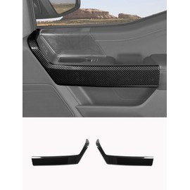 Savadicar Carbon Fiber Interior Accessories - Front Door Handles Trim Cover for Ford F150 (2021-present) - Premium Texture Interior Decor Upgrade Kit, 2-Piece Set