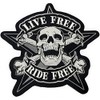 Large Skull Patch, Iron On, 9.5 inches - Live Free
