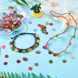 PandaHall 160pcs Natural Shell Charms Flat Round Freshwater Seashell Charms Coin Spacer Pendants for Bracelets Necklaces Earrings Jewelry Making