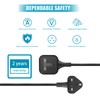 HITRENDS 2-Pack 1 Way Extension Lead 1M, Single Socket Extension