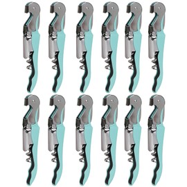 RECUTMS Wine Opener 12 Pack Corkscrews for Bottles Heavy Duty Stainless Steel with Foil Cutter Small Gift for Home Wedding Party Bartenders Servers Waiter（Cyan-Blue）
