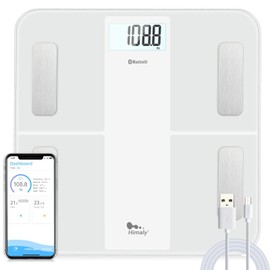 himaly USB Rechargeable Bathroom Scale for Body Weight, Digital Weight Scale Bluetooth for Accurate BMI Body Fat Scale Muscle Mass Composition Monitor with App, 400 lbs