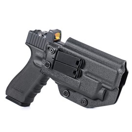 G17 IWB Concealed Carry Holster with Light - Compatible with Glock 17 22 31 w/Tactical Gun Flashlight TLR-7 HL-X/ 7X/ 7A/ 7 & Red Dot Optics Cut - Ideal for Appendix Inside Waistband, Right Hand, BLK