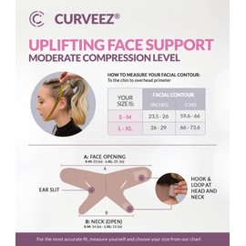 CURVEEZ Face Toning Belt Post Surgery Lipo Compression Chin Strap For Women | Faja Mentonera Reductora para Papada Y Cuello | For Use After Face and Chin Surgery