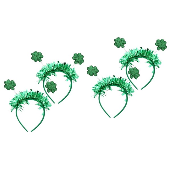 Gadpiparty 4pcs Patrick's Day Headbands Shamrock Hair Accessories for Festival