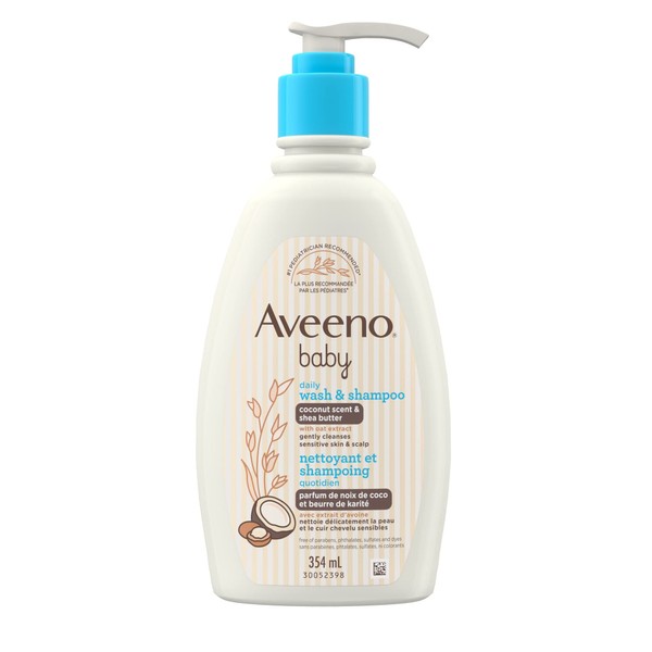 Aveeno Baby Daily Moisturizing Wash & Shampoo Coconut Scented, 354 mL ​