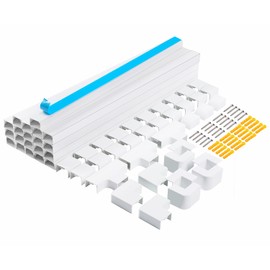 RAZCC Cord Hider, RAZCC 315 Inch Cable Cover Raceway Kit for Cable Management, Wire Covers for Cords, Cord Covers for Wires on Wall, Simple and Easy Installation, 20 Pack Wire Hider, White