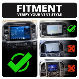 Tackform Link Vent Mount Magnetic Wireless Charging Phone Holder - Compatible with MagSafe, '21-'25 Ford F150 & Raptor, '23-'25 Ford Super Duty | Aluminum Bracket | Short Reach