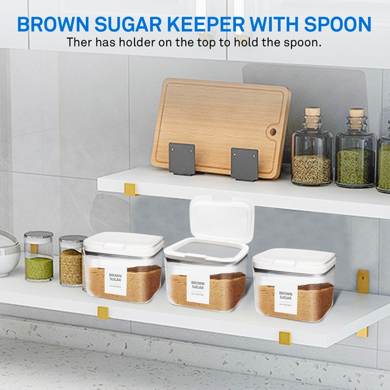 Euiaey Brown Sugar Container Airtight, Brown Sugar Keeper Storage Container