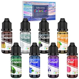 Pigmento de goma de silicona, 8 colores, colorante de silicona líquida, para hacer moldes de silicona, moldear y fundir, color de silicona vibrante para hacer moldes de resina, estatuas para hacer