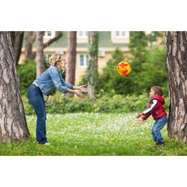 STUWU 4 x Children's Plastic Ball 22 cm with Ball Needle Football Water Ball Gymnastics Ball Various Colours