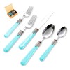 CATHYLIN 20 pieces 18/10 Stainless Steel Silverware Sets With Blue