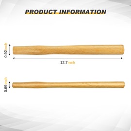 3 Pack Replacement Handles for Sledge Hammers, 12.7 Inch Small Sledge Hammer Handle Replacement Wooden Wood Tool for Round Head Octagonal