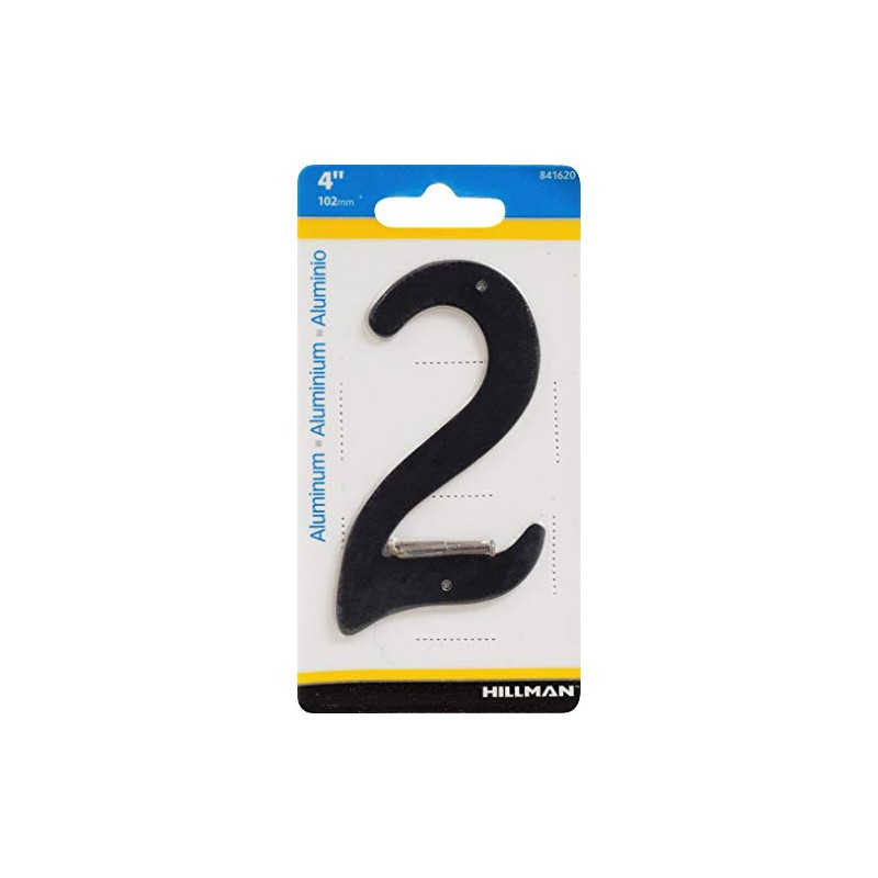 HIllman 841620 4-Inch Nail-On Black Die Cast Aluminum, House Number