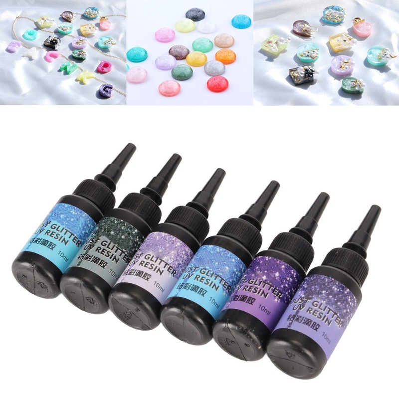 6pcs Colored UV Resin 10ml Each Pen Shaped Fast Curing