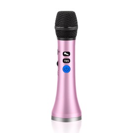 YF79 Wireless Bluetooth Microphone with 20W High Power, DSP Chip for Clear Sound, Dual Mic Connectivity for Duet Singing, One-Click Vocal Reduction for Karaoke, Portable Design with Loud Volume(Pink)