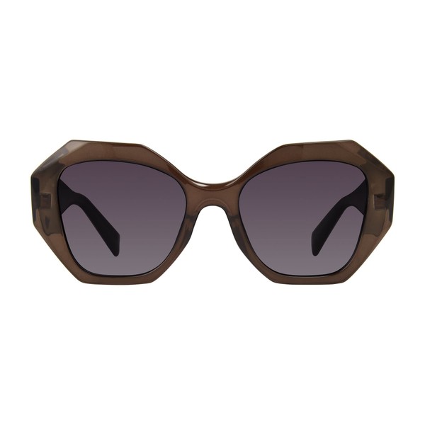 Prive Revaux Womens The Bimini Geometric Sunglasses, Grey, Medium