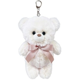 Stream TY039-A Stream Market Keychain, Stuffed Toy, Cute, Large, Mascot, Charm, Keyring, Stylish, Mokomoko, Bear, White, Animal