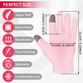 Sibba 3 Pairs Moisturizing Gloves Night Touch Screen Gloves White Cotton Gloves for Dry Hands Eczema Handspa Treatment Gloves for Rough Repair