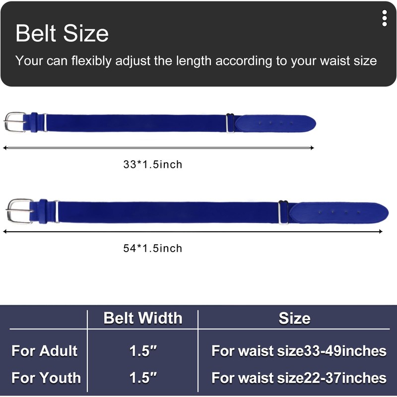 KIUEZIR Baseball Socks and Belt Combo Set 2 Pairs Elastic