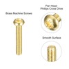 sourcing map Brass Machine Screws, M3x16mm Phillips Pan Head Fastener