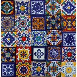 45 Pieza Azulejo Talavera 10cm Diferentes Colore Confeti Msi