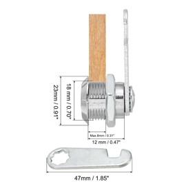 PATIKIL Cabinet Drawer Lock with Keys, 5 Pcs 5/8"(16mm) Keyed Alike Zinc Alloy Security Lock Cylinder Cam for Door Cupboard Household Mailbox Office, Silver