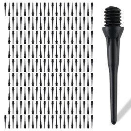 LinkVisions 2BA Thread Plastic Tip Dart Points Soft Dart Tips Replacement Dart Accessories Black 500pcs