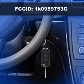 Key Fob 3 Button Remote Key Fob 1k0959753G 433MHz ID48 Chip Car Remote Key Fob Replacement for Caddy 2004 to 2011