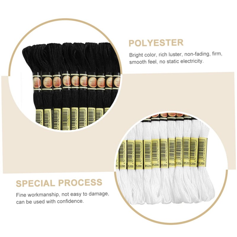 jojofuny 48Pcs Solid Color DIY Embroidery Thread for Cross Stitch