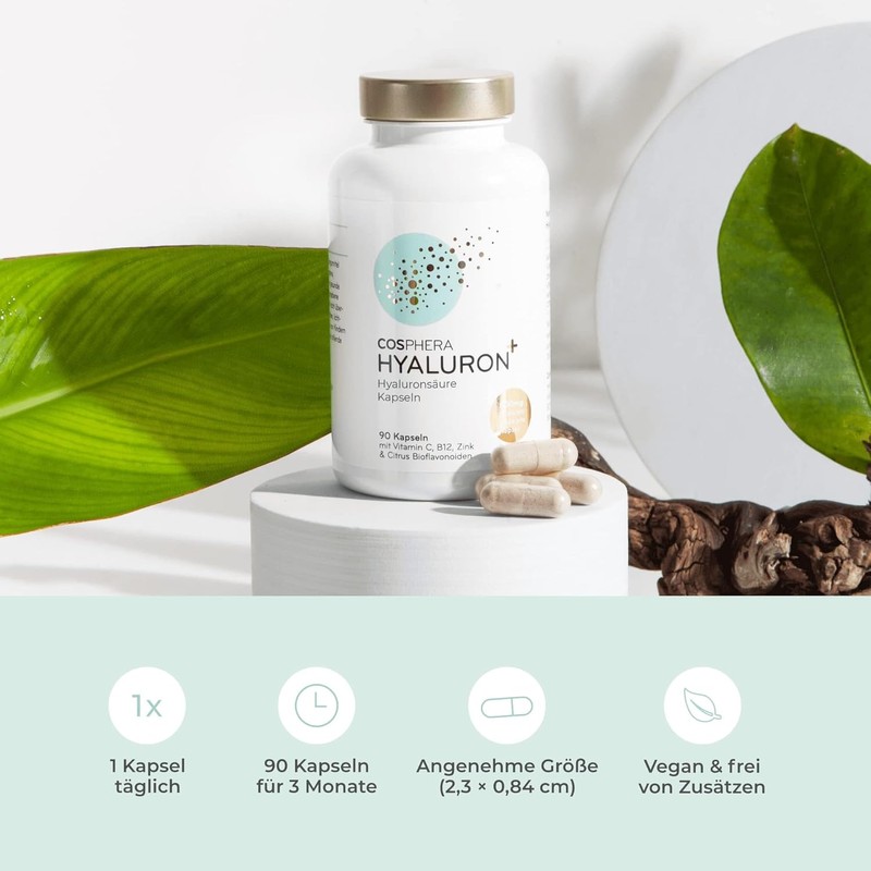 Hyaluronic acid capsules high dosed 500 mg - 90 vegan