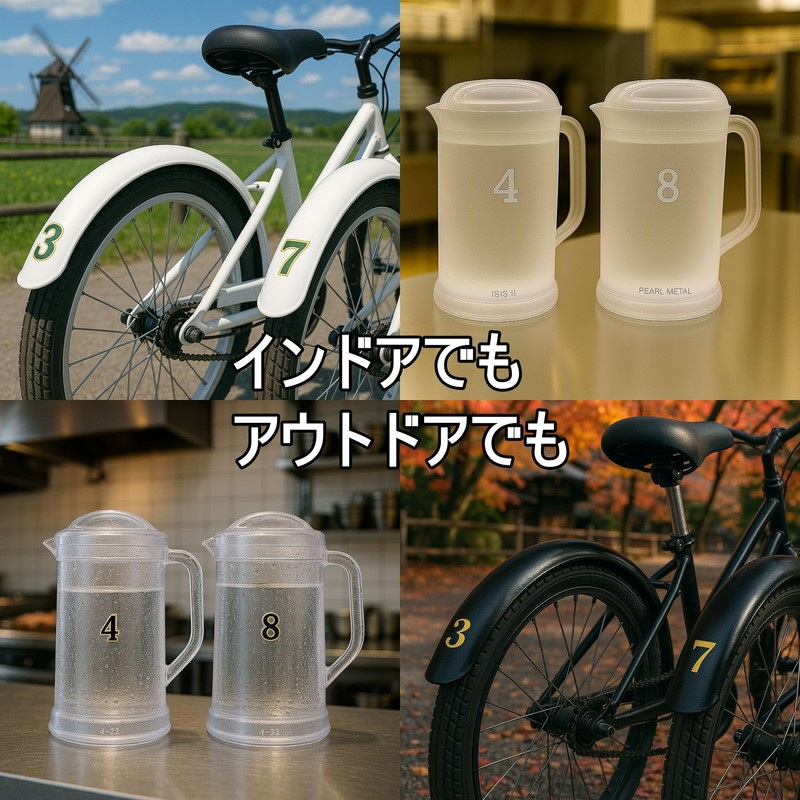 XIAXIN TSS-607G [Waterproof PVC Glitter Processing] Number Sticker Set, Weatherproof,