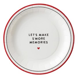 Santa Barbara Design Studio Paper Plates Durable & Strong Round Disposable Plate Set, 7" Diameter, S'more Memories, 12-Count