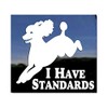 I Have Standards | NickerStickers® Jumping Poodle Dog Window Decal