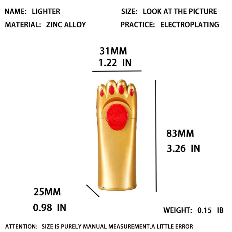 Gold Cat Lighter,Cute Cat Flame Lighter, Soft Fire Cat Claw