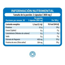 Glicinato de Magnesio 400mg, Relajación Muscular, Mejora del Sueño y Absorción Superior, Libre de Gluten y Sin Azúcares Añadidos, 60 Cápsulas de 400mg
