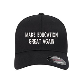 BestSyracuse Make Education Great Again Embroidered Fitted Hat America (US, Alpha, Small, Medium, Black Curved Brim)