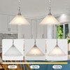 KLOSM Plug in Pendant Light Alabaster Glass Dome Shade Hanging
