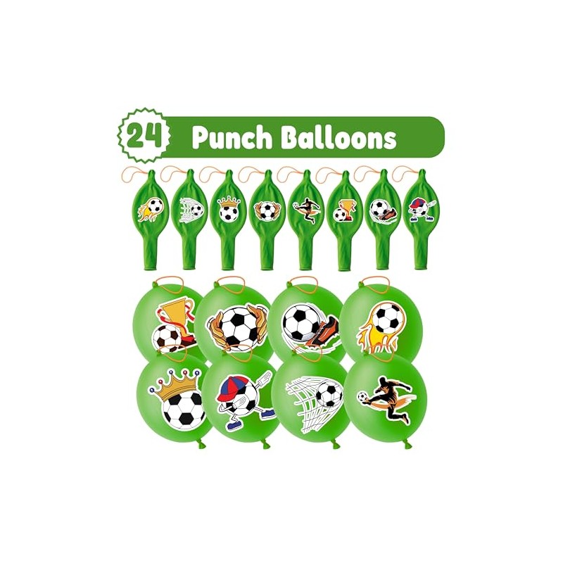 Soccer Party Favors Set with Tattoos and Balloons